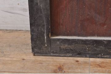アンティーク建具　和モダンなお部屋作りにおすすめな大きな幅広障子戸1枚(きつね格子、狐格子、引き戸、格子戸、升目、マス目)(R-069032)