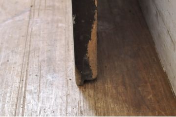 アンティーク建具　和モダンなお部屋作りにおすすめな大きな幅広障子戸1枚(きつね格子、狐格子、引き戸、格子戸、升目、マス目)(R-069032)