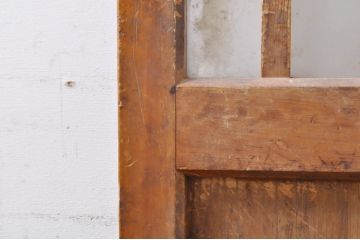 アンティーク建具　レトロな雰囲気を醸し出す大きなサイズのガラス戸1枚(引き戸、格子戸、玄関戸)(R-069034)