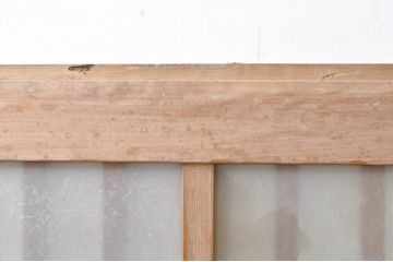 アンティーク建具　レトロな雰囲気を醸し出す大きなサイズのガラス戸1枚(引き戸、格子戸、玄関戸)(R-069034)