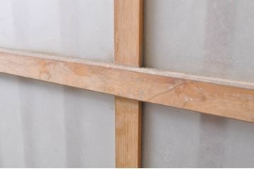 アンティーク建具　レトロな雰囲気を醸し出す大きなサイズのガラス戸1枚(引き戸、格子戸、玄関戸)(R-069034)