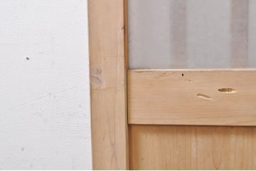 アンティーク建具　レトロな雰囲気を醸し出す大きなサイズのガラス戸1枚(引き戸、格子戸、玄関戸)(R-069034)