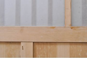 アンティーク建具　レトロな雰囲気を醸し出す大きなサイズのガラス戸1枚(引き戸、格子戸、玄関戸)(R-069034)