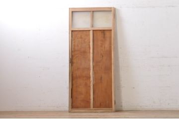 アンティーク建具　腰板楓(カエデ)材一枚板　どこか懐かしい雰囲気漂うドア1枚(木製扉)(R-069035)