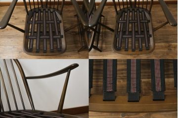 イギリスビンテージ　ERCOL(アーコール)　優雅でクラシカルな雰囲気を高める1人掛けソファ2脚セット(アームチェア、1Pソファ、一人掛け、椅子、イス、ヴィンテージ、英国)(R-069040)