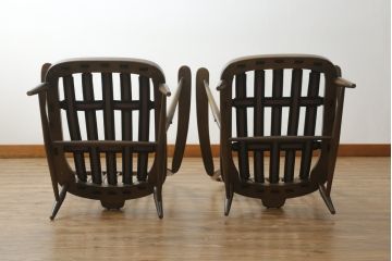 イギリスビンテージ　ERCOL(アーコール)　優雅でクラシカルな雰囲気を高める1人掛けソファ2脚セット(アームチェア、1Pソファ、一人掛け、椅子、イス、ヴィンテージ、英国)(R-069040)