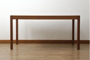 和製ビンテージ　木の温もり溢れるシンプルなデザインが美しいエクステンションダイニングテーブル(4人掛け、6人掛け、エクステンションテーブル、拡張式テーブル、食卓、作業台、ヴィンテージ)(R-069046)