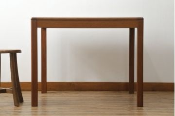 和製ビンテージ　木の温もり溢れるシンプルなデザインが美しいエクステンションダイニングテーブル(4人掛け、6人掛け、エクステンションテーブル、拡張式テーブル、食卓、作業台、ヴィンテージ)(R-069046)