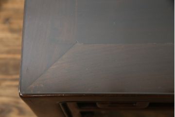  和製アンティーク　希少なサイズ　紫檀(シタン)材　雷文の彫刻が素敵な小座卓(ローテーブル、センターテーブル、リビングテーブル)(R-069049)