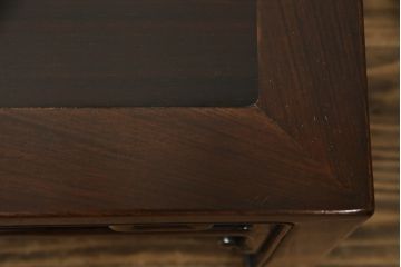  和製アンティーク　希少なサイズ　紫檀(シタン)材　雷文の彫刻が素敵な小座卓(ローテーブル、センターテーブル、リビングテーブル)(R-069049)