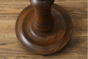 ビンテージ照明　オーク材　落ち着いた色合いの花柄シェードが素敵なフロアスタンド(スタンドライト、スタンド照明、間接照明、ヴィンテージ)(R-069050)