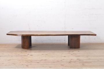 小田急ハルク購入　桜製作所　特注品　天板ウォールナット材　脚ローズウッド材　ローテーブル(ジョージナカシマ、ジョージ・ナカシマ、リビングテーブル、センターテーブル)(R-069057)