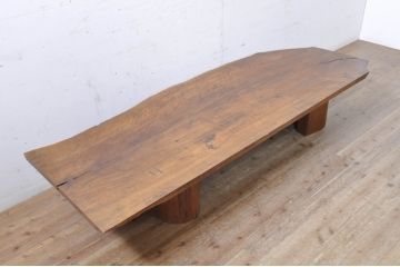小田急ハルク購入　桜製作所　特注品　天板ウォールナット材　脚ローズウッド材　ローテーブル(ジョージナカシマ、ジョージ・ナカシマ、リビングテーブル、センターテーブル)(R-069057)