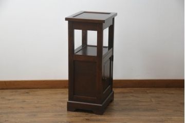 中古　北海道民芸家具　シックなお部屋にも似合う電話台(サイドテーブル、ナイトテーブル、花台、収納棚)(R-069059)