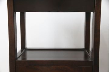 中古　北海道民芸家具　シックなお部屋にも似合う電話台(サイドテーブル、ナイトテーブル、花台、収納棚)(R-069059)