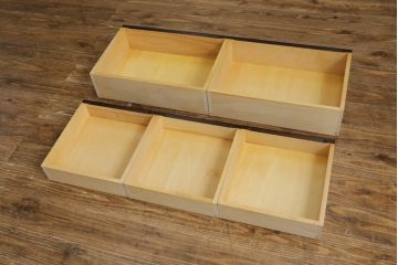 中古　北海道民芸家具　シックで落ち着いた空間づくりに活躍するローチェスト(ローボード、引き出し)(R-069060)