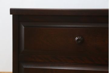 中古　北海道民芸家具　シックで落ち着いた空間づくりに活躍するローチェスト(ローボード、引き出し)(R-069060)