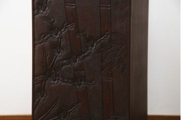 中古　美品　伝統工芸　日光彫り　細部まで施された彫りが美しい小引き出し(卓上収納、小物収納)(R-069061)