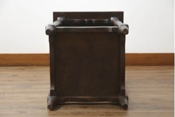 和製ビンテージ　北海道民芸家具　希少な廃盤品!!　シックな雰囲気が素敵なサイドテーブル(花台、ナイトテーブル、カフェテーブル、コーヒーテーブル、ヴィンテージ)(R-069064)