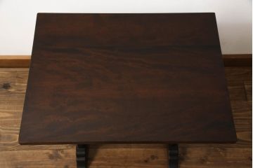 中古　美品　松本民芸家具　脚の透かし彫りが目を引く#14型茶卓(サイドテーブル、コーヒーテーブル)(定価約13万円)(R-069065)
