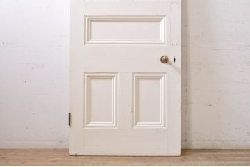 ヨーロッパアンティーク　ペイント仕上げ限定　ヨーロッパ調の空間作りにおすすめな重厚なパネルドア1枚(建具、木製扉)(R-069070)