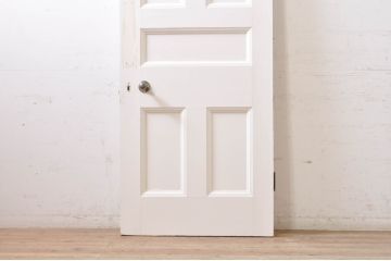 ヨーロッパアンティーク　ペイント仕上げ限定　ヨーロッパ調の空間作りにおすすめな重厚なパネルドア1枚(建具、木製扉)(R-069071)