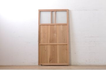 アンティーク建具　栗材枠の木味が魅力的などこか懐かしい雰囲気漂うドア1枚(木製扉)(R-069073)