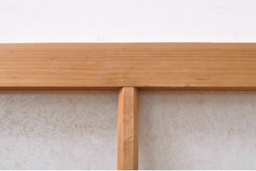 アンティーク建具　古い木味が魅力的な結霜ガラス窓2枚セット(引き戸、ガラス戸)(R-069075)