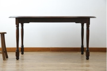 中古　北海道民芸家具　希少な絶版品!　#475　深みのある色合いが美しいダイニングテーブル　(R-069077)