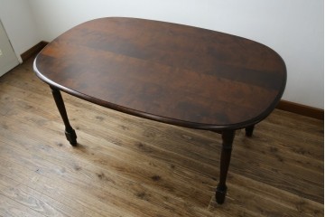 中古　北海道民芸家具　希少な絶版品!　#475　深みのある色合いが美しいダイニングテーブル　(R-069077)