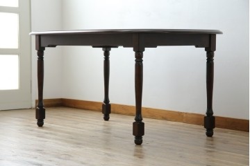 中古　北海道民芸家具　希少な絶版品!　#475　深みのある色合いが美しいダイニングテーブル　(R-069077)