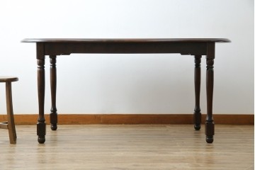 中古　北海道民芸家具　希少な絶版品!　#475　深みのある色合いが美しいダイニングテーブル　(R-069077)