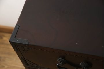 和製アンティーク　美品　フルレストア品　前面欅(ケヤキ)材　キレイに修復された和の風格漂う仙台箪笥(衣装箪笥、整理タンス、収納たんす、時代箪笥、引き出し)(R-069080)