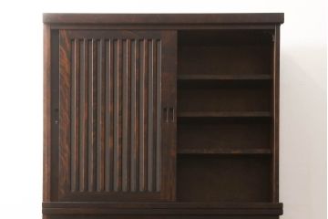中古　民芸家具　和光　NEW北樹　水屋115K　上質な和の空間づくりにおすすめの水屋箪笥とキャビネットのセット(食器棚、戸棚、収納棚、キャビネット)(R-069083)
