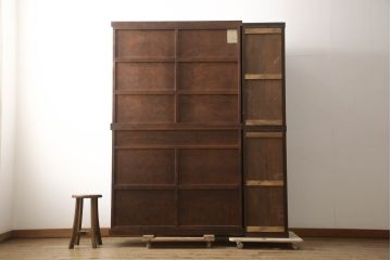中古　民芸家具　和光　NEW北樹　水屋115K　上質な和の空間づくりにおすすめの水屋箪笥とキャビネットのセット(食器棚、戸棚、収納棚、キャビネット)(R-069083)