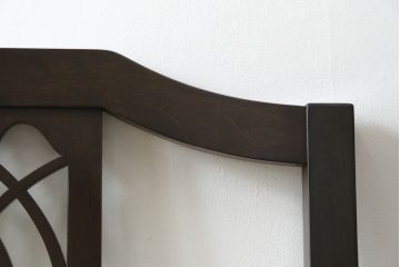中古　ラフジュ工房オリジナル　大正ロマン風　透かし彫りのデザインと華やかなファブリックが素敵なソファベンチ(ラブソファ、二人掛けソファ、2人掛けソファ、2P、アームソファ、ダイニングソファ)(R-069087)