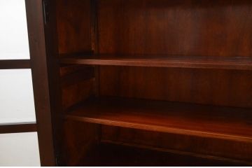 和製ビンテージ　特注品　松本民芸家具　落ち着きのある洗練された佇まいが魅力の面取食器棚(G-1型、カップボード、収納棚、戸棚、キャビネット、本箱)(定価約57万円)(R-069096)