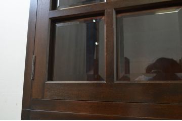 和製ビンテージ　特注品　松本民芸家具　落ち着きのある洗練された佇まいが魅力の面取食器棚(G-1型、カップボード、収納棚、戸棚、キャビネット、本箱)(定価約57万円)(R-069096)