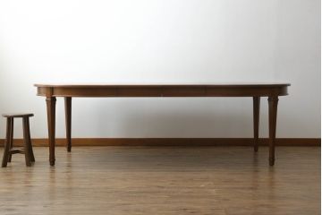 中古　DREXEL HERITAGE(ドレクセルヘリテイジ)　Triune(トライユン)　品のある佇まいが魅力のダイニングテーブル(エクステンションテーブル、食卓、4人掛け、6人掛け、8人掛け)(R-069097)