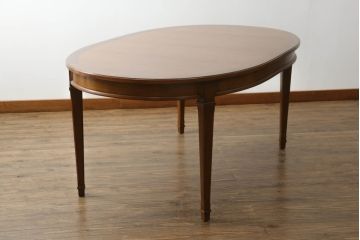 中古　DREXEL HERITAGE(ドレクセルヘリテイジ)　Triune(トライユン)　品のある佇まいが魅力のダイニングテーブル(エクステンションテーブル、食卓、4人掛け、6人掛け、8人掛け)(R-069097)