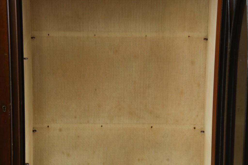 イギリスアンティーク　マホガニー材の美しい杢目が目を引く猫脚のサイドキャビネット　(R-069110)