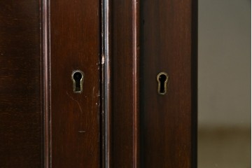 イギリスアンティーク　マホガニー材の美しい杢目が目を引く猫脚のサイドキャビネット　(R-069110)