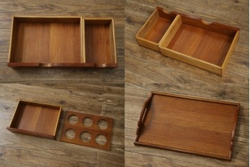 ヨーロッパヴィンテージ　チーク材　ワインラックに活躍!クラシカルなデザインが素敵なサーバー　(R-069111)