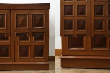 ヨーロッパヴィンテージ　チーク材　ワインラックに活躍!クラシカルなデザインが素敵なサーバー　(R-069111)