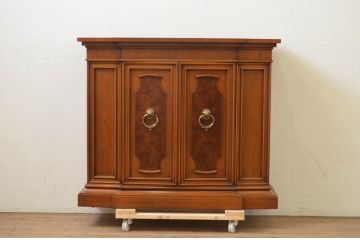 中古　美品!!　DREXEL HERITAGE(ドレクセルヘリテイジ)　FRANCESCA(フランチェスカ)　マホガニー材　クラシカルな佇まいが美しいサイドボード(クレデンザ、クリデンザ、収納棚、戸棚、サイドキャビネット、ホールチェスト)(R-069113)