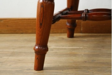 中古　美品!!　松本民芸家具　欅(ケヤキ)材　艶やかな漆塗りと存在感のあるホイールデザインが格好良い大キャプテンチェア　定価約60万円　(R-069114)