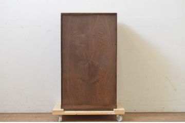 和製アンティーク　ナラ(楢)材　引き出し10杯　温もりを感じるレトロな小引き出し(小物収納、書類ケース、サイドチェスト)(R-069118)