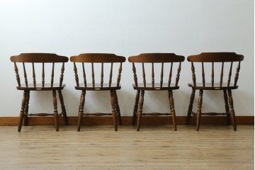 和製ビンテージ　飛騨家具　WINDS太平　ブナ材製のチェア4脚セット　(R-069126)