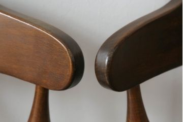 和製ビンテージ　飛騨家具　WINDS太平　ブナ材製のチェア4脚セット(ダイニングチェア、椅子、イス、板座チェア、ヴィンテージ)(R-069127)