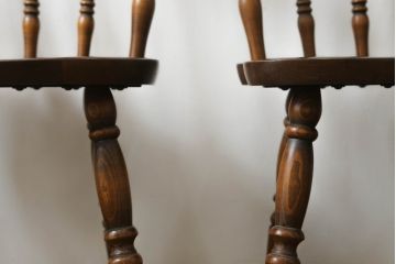 和製ビンテージ　飛騨家具　WINDS太平　ブナ材製のチェア4脚セット(ダイニングチェア、椅子、イス、板座チェア、ヴィンテージ)(R-069127)